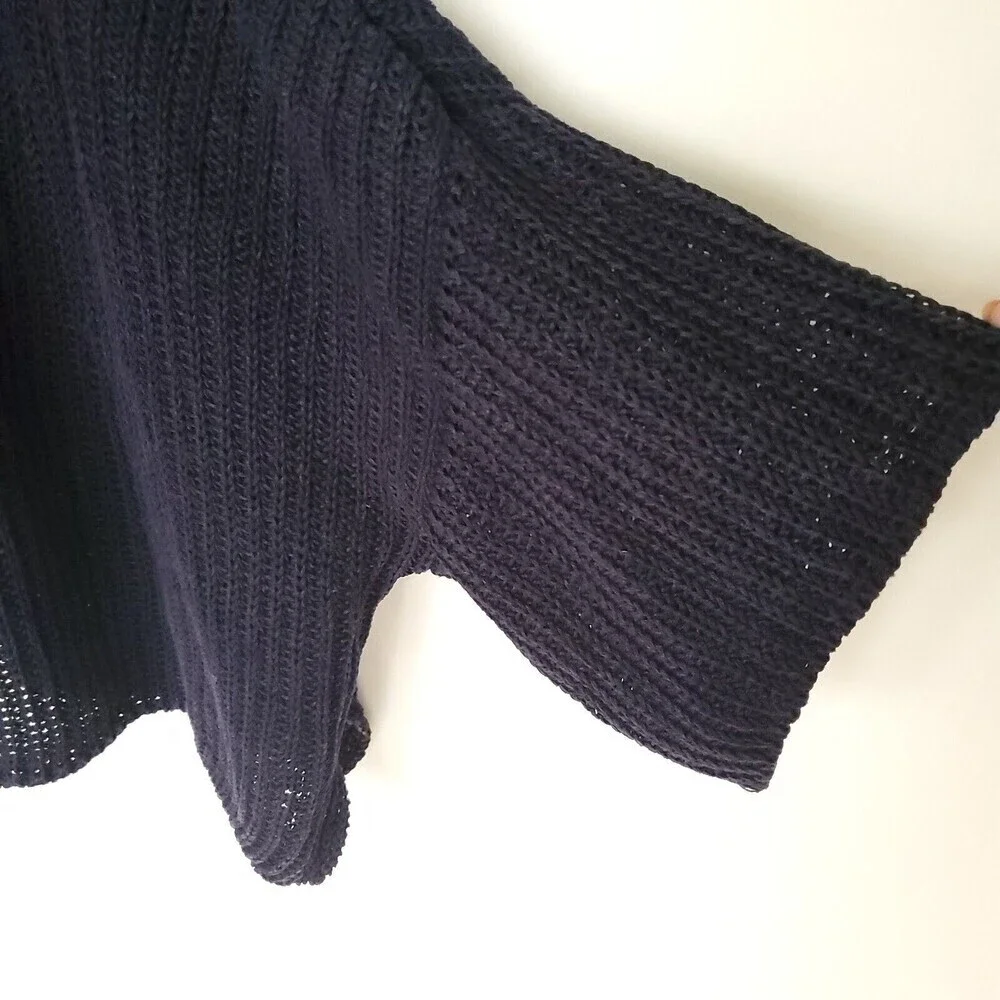 Vintage Eskandar Knit 100% Linen Sweater Womens Large Blue see through Lagenlook - Picture 16 of 16